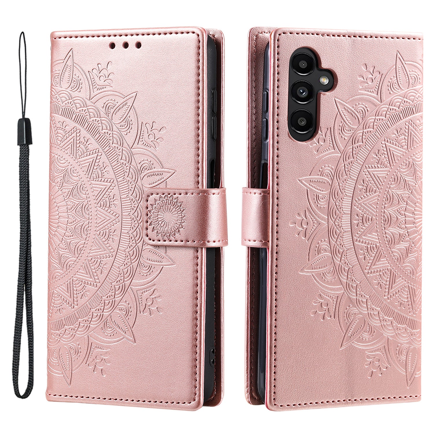 For Samsung Galaxy S23 FE Anti-Scratch PU Leather Cover Imprinted Mandala Flower Wallet Phone Stand Case with Strap For Samsung Galaxy S23 FE Anti-Scratch PU Leather Cover Imprinted Mandala Flower Wallet Phone Stand Case with Strap